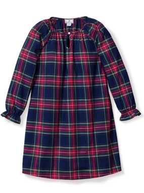 Petite Plume Delphine Nightgown in Windsor‎ Tartan Plaid, Red Blue Size 4